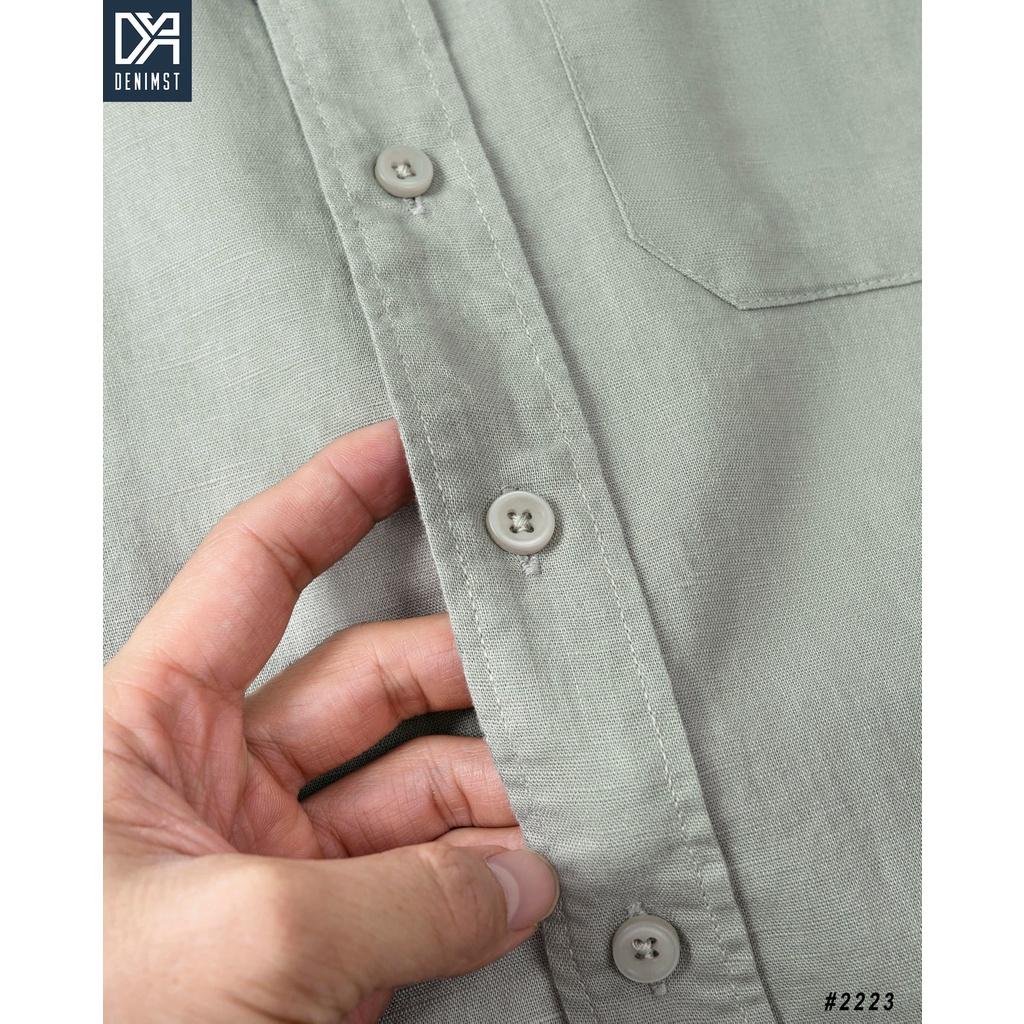 Áo Sơ Mi Nam Cao Cấp DENIMST 2223 Chất Đũi Dáng Suông