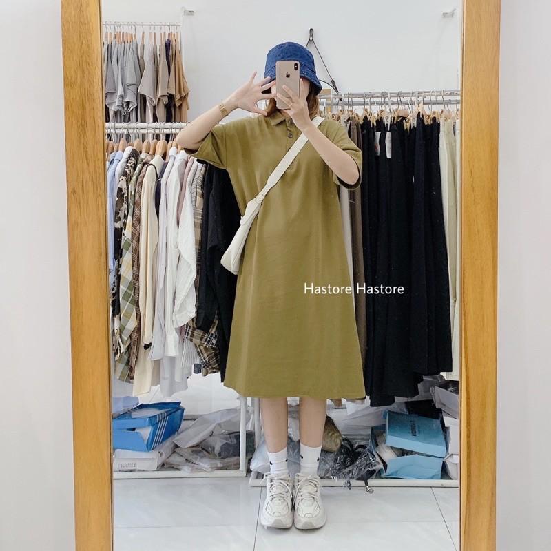 Đầm polo cài cúc chất thun mịn