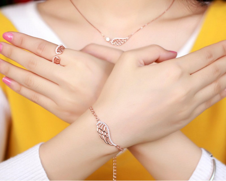 Lắc tay Cánh Tiên bạc 925 phong cách Hà n Quá»c, vòng tay bạc nữ, lắc tay ÄÃnh Äá thá»i trang TTB- LT36 8