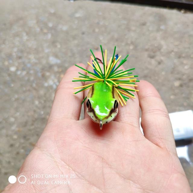 Mồi Giả Nhái Câu Lure Dạng Gỗ Cao Cấp