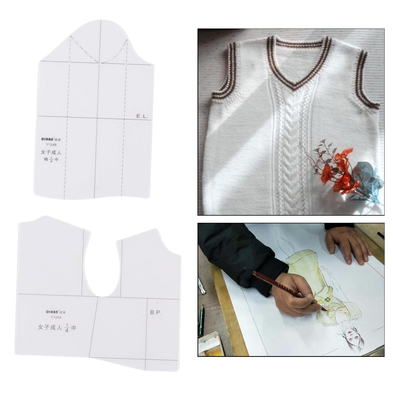 Cloth Design Ruler Sewing Tool, Fashion Ruler for Design Women Fashion Garment Cloth Pattern Making, Dressmaking Pattern Design DIY Clothing