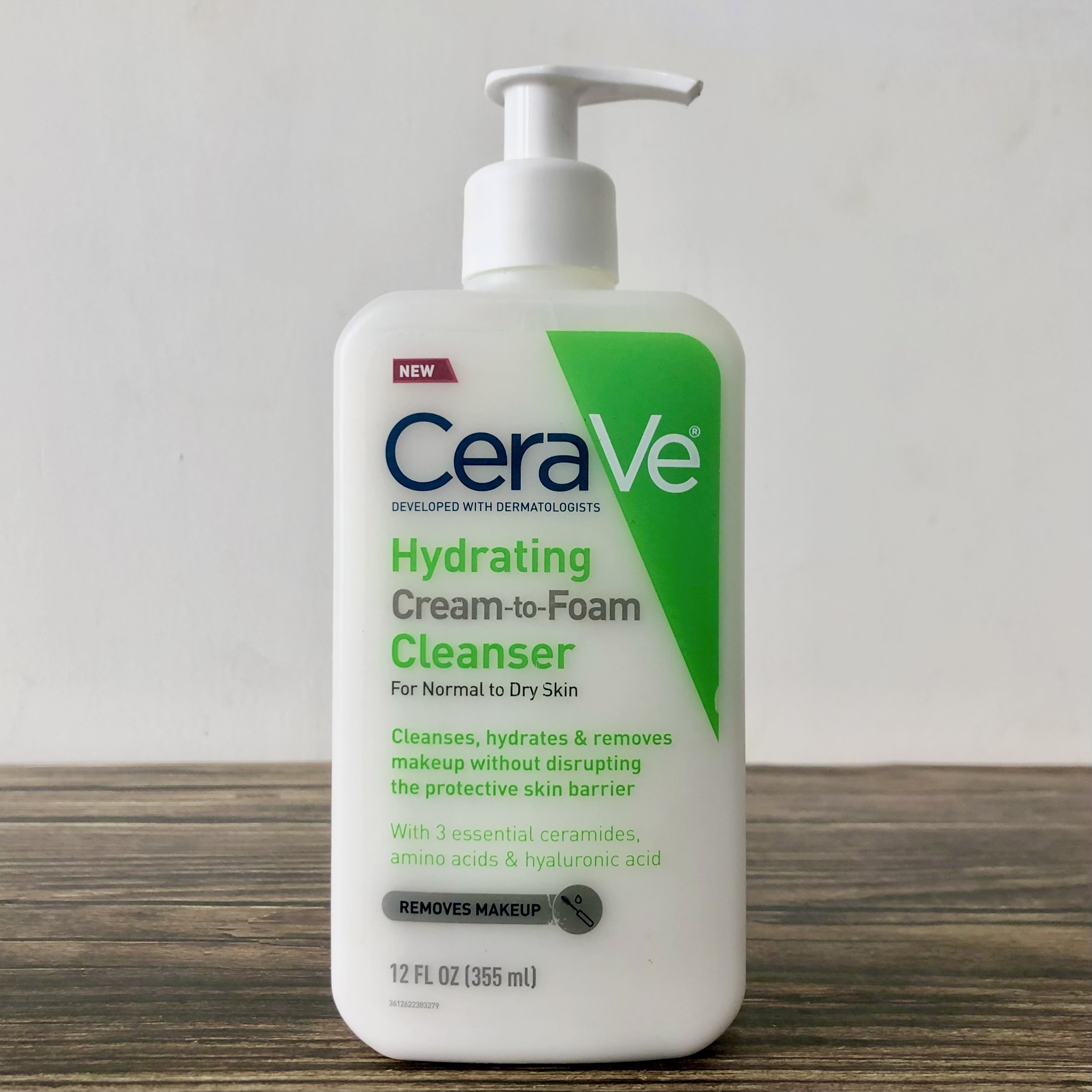 Sữa Rửa Mặt Tẩy Trang Cerave Hydrating Cream-to-Foam Cleanser 355mL Nhập Mỹ