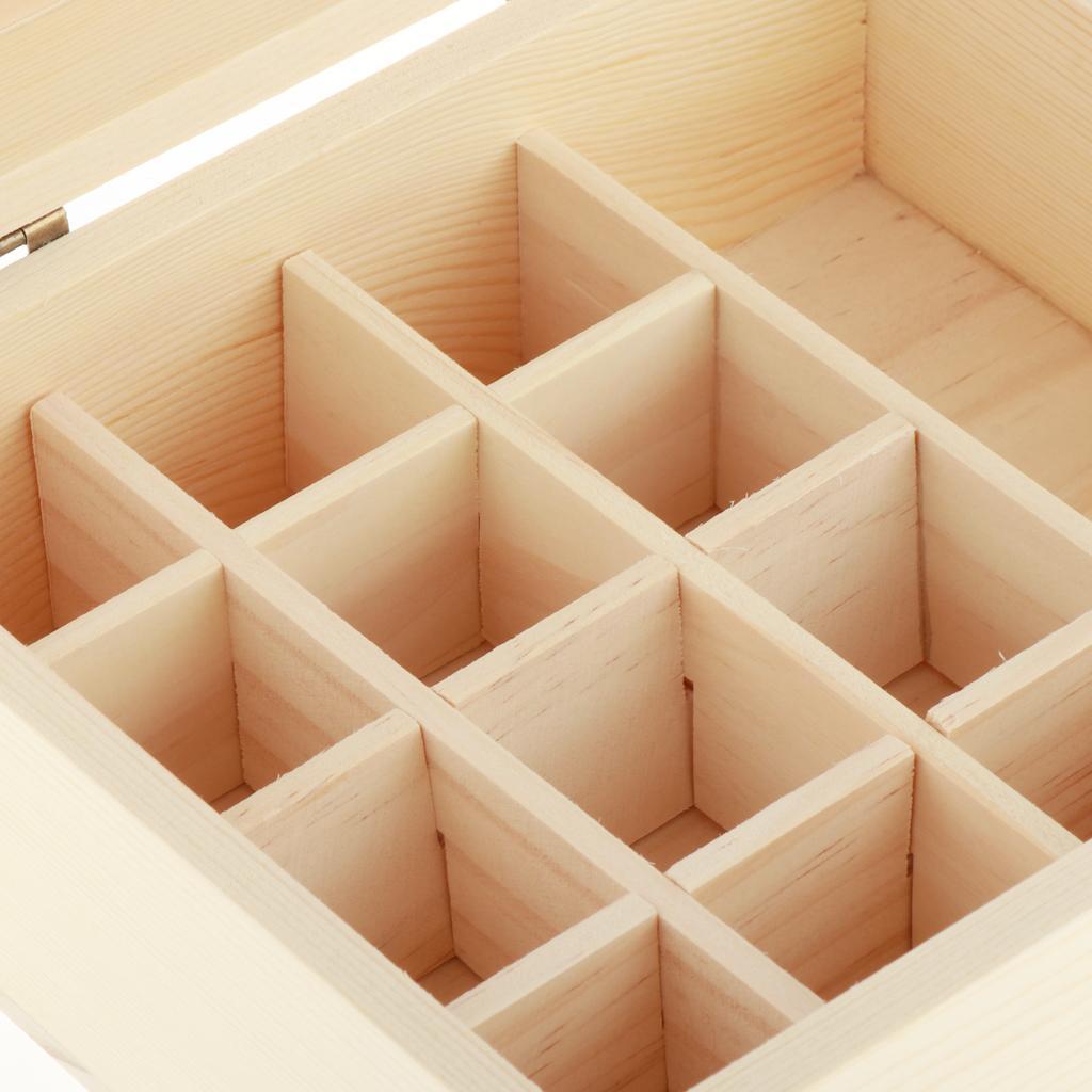 12 Slots 15ML Wooden Box Storage Case Essential Oil Perfume Display Holder