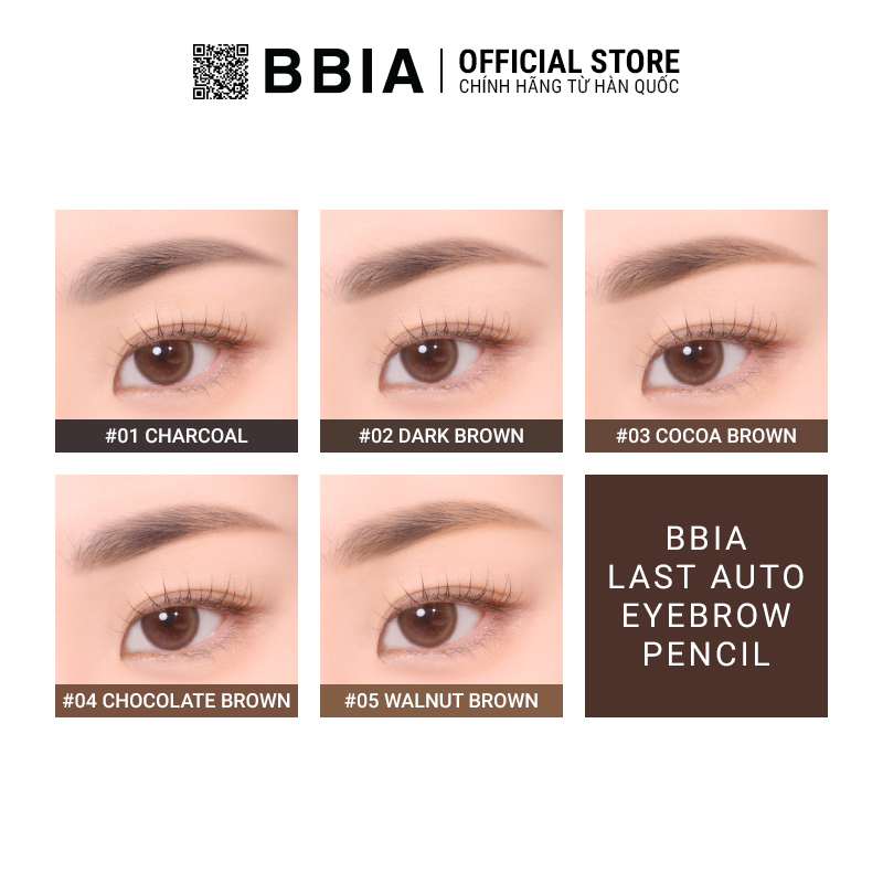 Kẻ chân mày Bbia Last Auto Eyebrow Pencil 0.18g (5 màu)