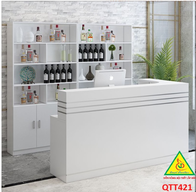 QUẦY LỄ TÂN, QUẦY TIẾP TÂN, QUẦY TÍNH TIỀN, QUẦY THU NGÂN QTT421- Nội thất lắp ráp Viễn Đông Adv
