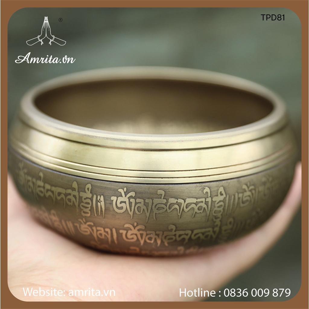 Chuông xoay hát Nepal thủ công handmade - Chuông xoay họa tiết 1 vị Phật - Chuông Tây Tạng-Chuông Xoay Nepal -