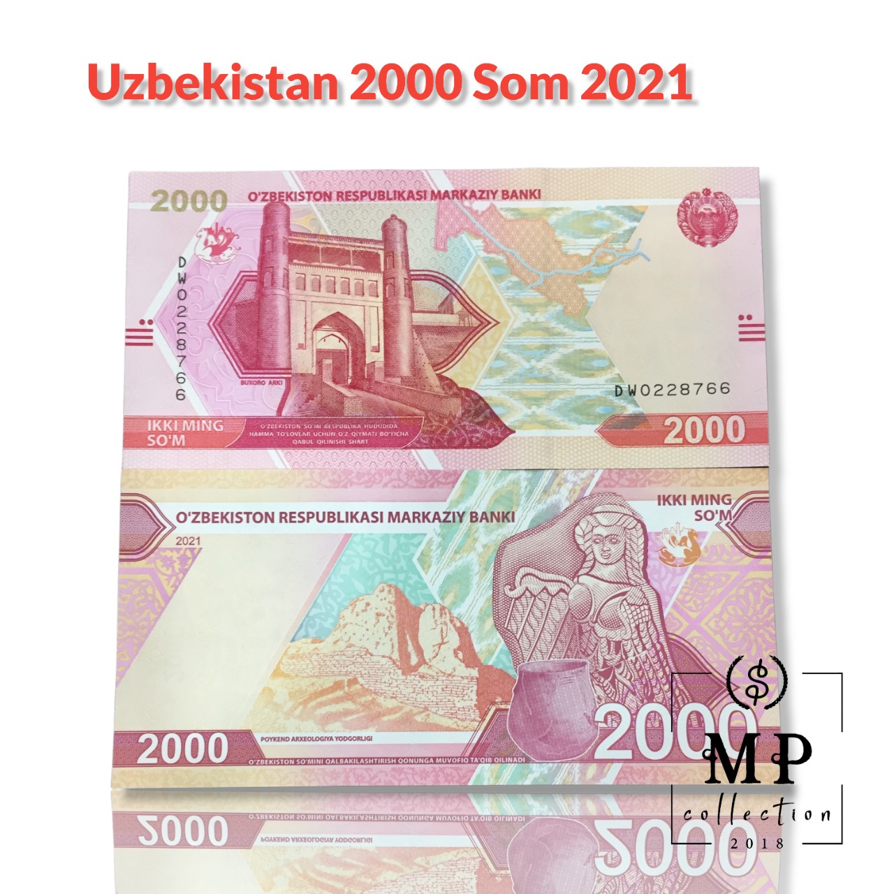 Tiền sưu tầm Uzbekistan 2000 Som 2021