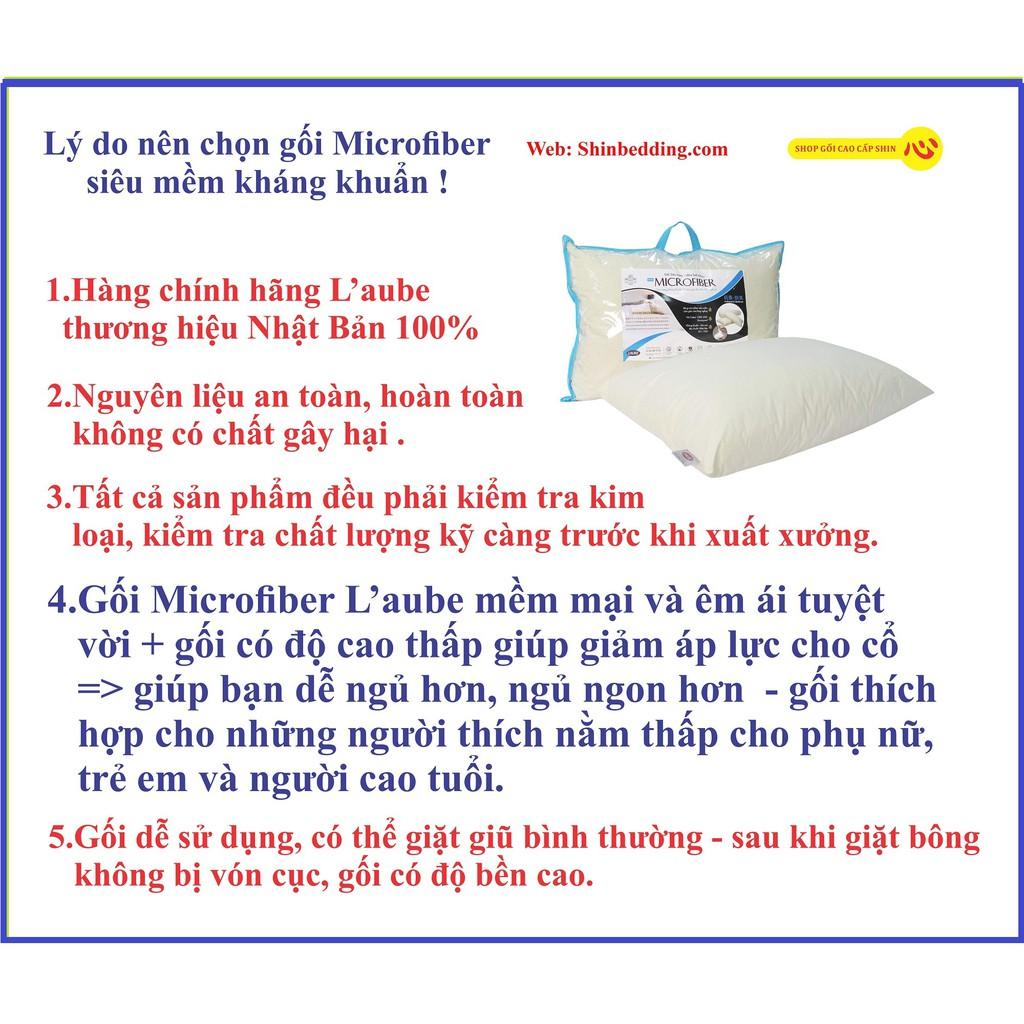Gối nằm microfiber siêu mềm kháng khuẩn 50x70cm