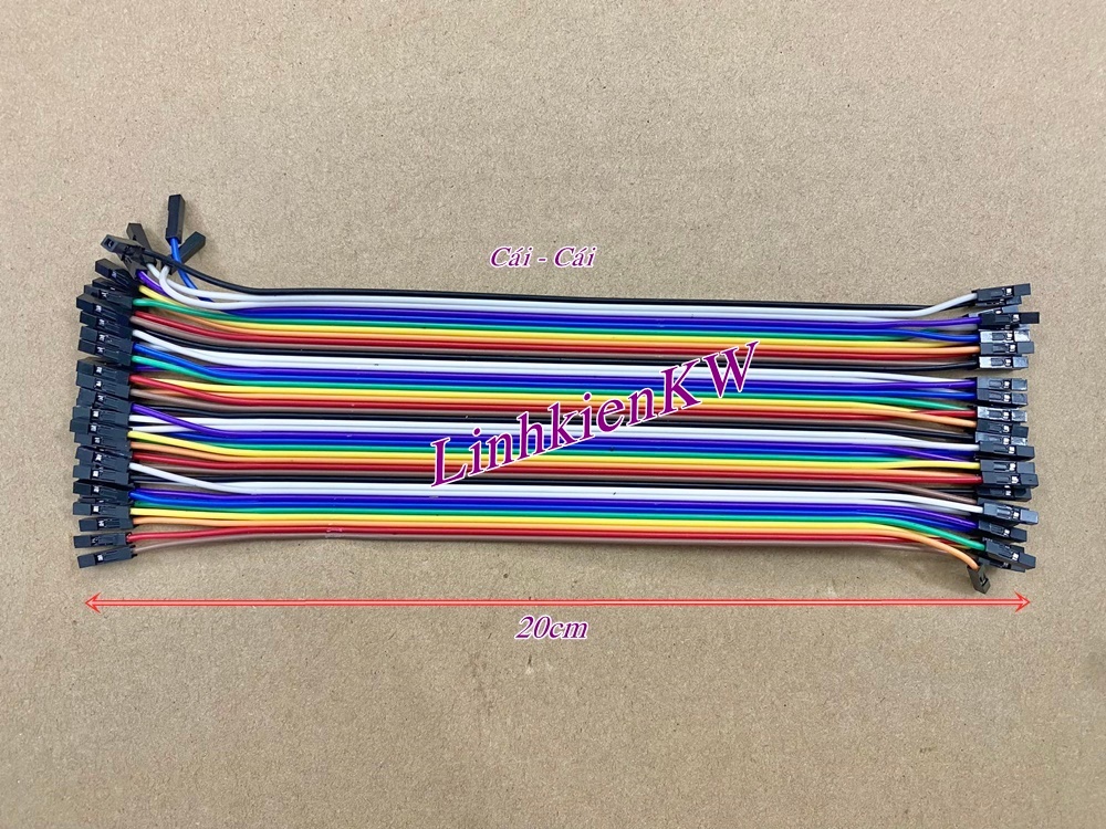 Cáp 7 màu 20cm Đực-Cái, Đực - Đực, Cái - Cái có 40 sợi