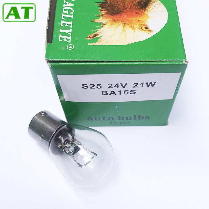 Hộp 10 Bóng Đèn Hậu Ô Tô Chân Cài 12V Hoặc 24V 21W