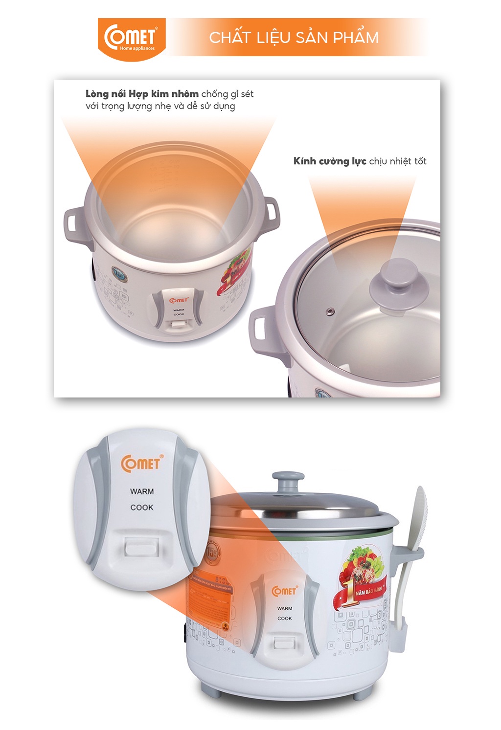 Nồi Cơm Điện Comet CM8021 - Hàng chính hãng