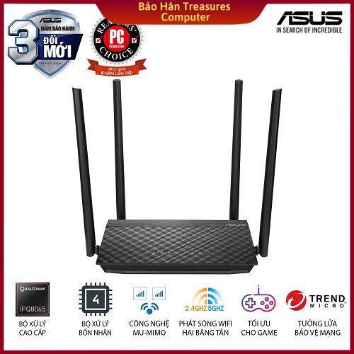 Router Wifi Asus RT-AC1500UHP Băng Tần Kép MU-MIMO - Hàng Chính Hãng