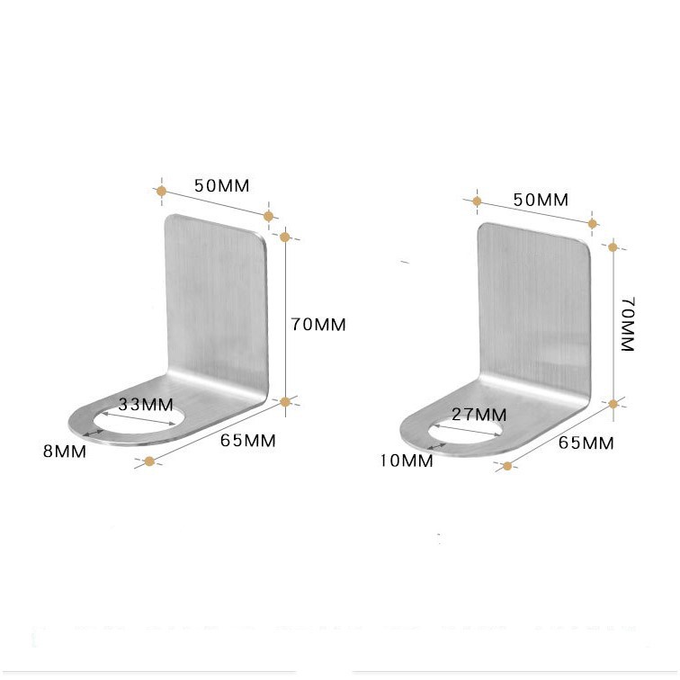 Bộ móc treo cổ chai nước rửa tay, dầu gội Inox SUS304 dán tường gạch men siêu chắc chắn