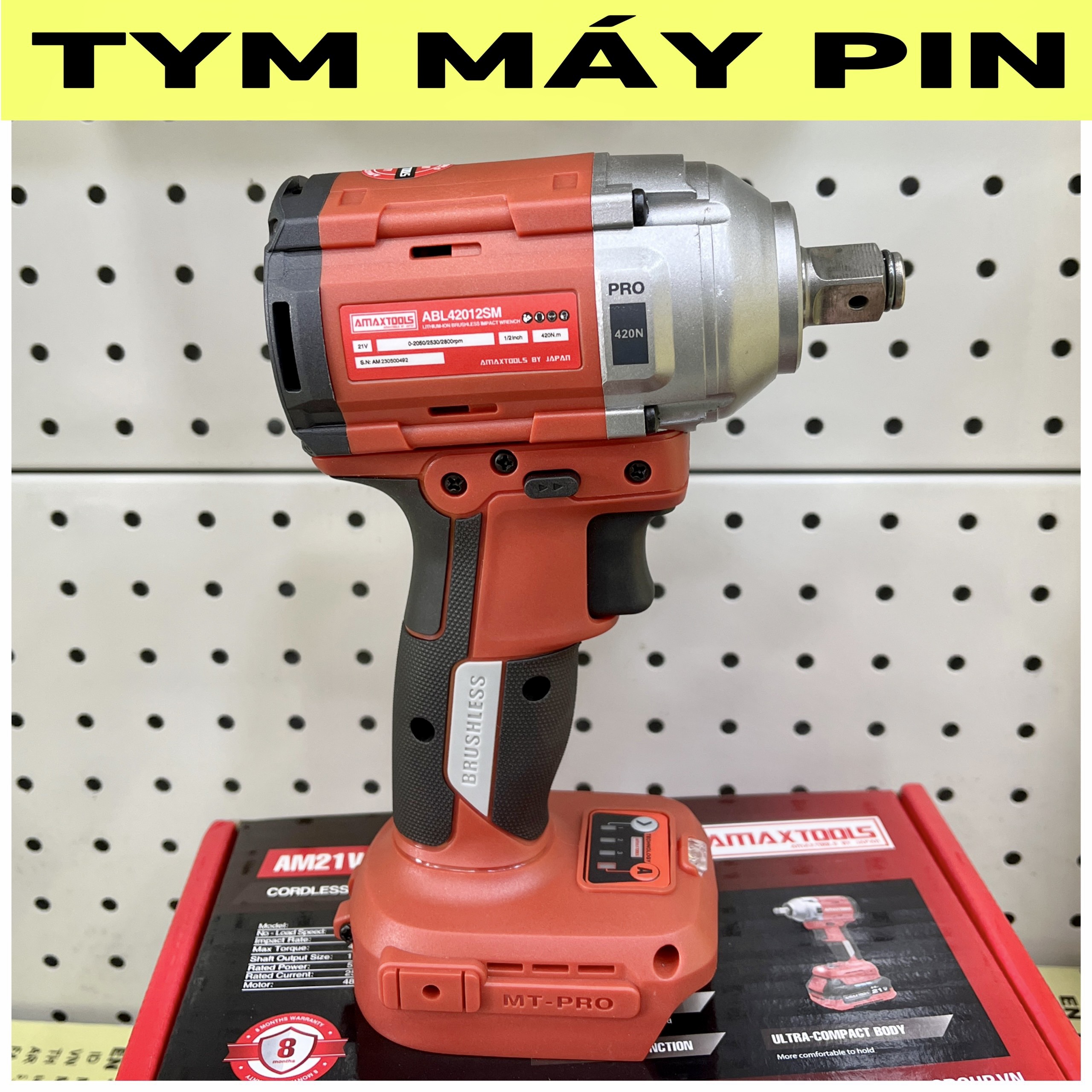 Thân Máy siết bulong pin 21V Amaxtools ABL42012SM 420N.m – chưa pin sạc