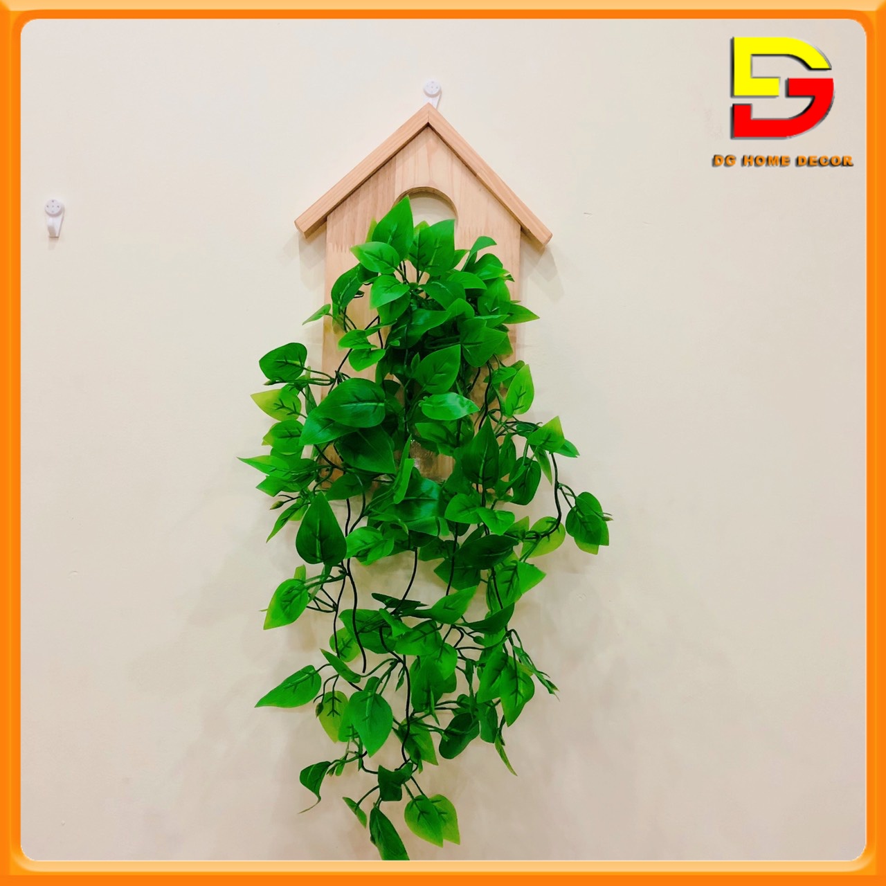 Bảng Gỗ Treo Tường - Khung Gỗ Trang Trí Cắm Hoa, Trồng Cây Thuỷ Sinh Độc Đáo Tặng Đèn Và Móc Treo DGHOME-55