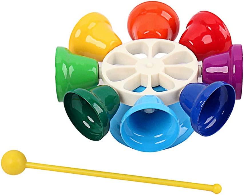 Bộ gõ âm nhạc Coloful, 8 chuông kim loại Diatonic Nhạc cụ gõ đồ chơi âm nhạc cho lễ hội, giảng dạy âm nhạc