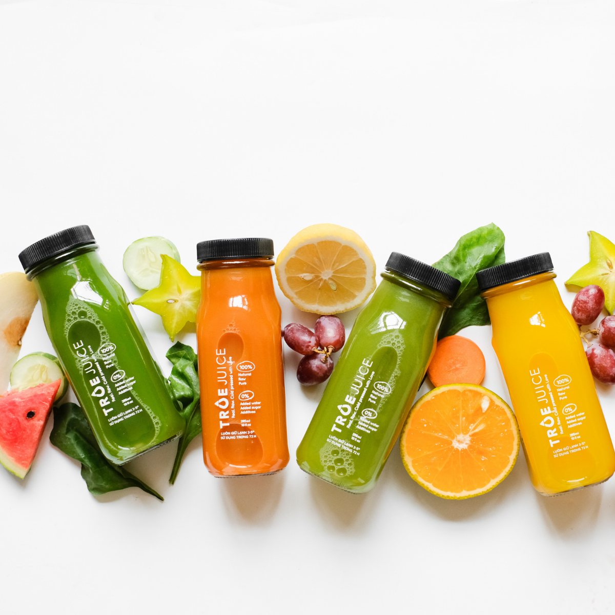 02 Chai Nước Ép Lạnh Rau Củ Quả Hữu Cơ