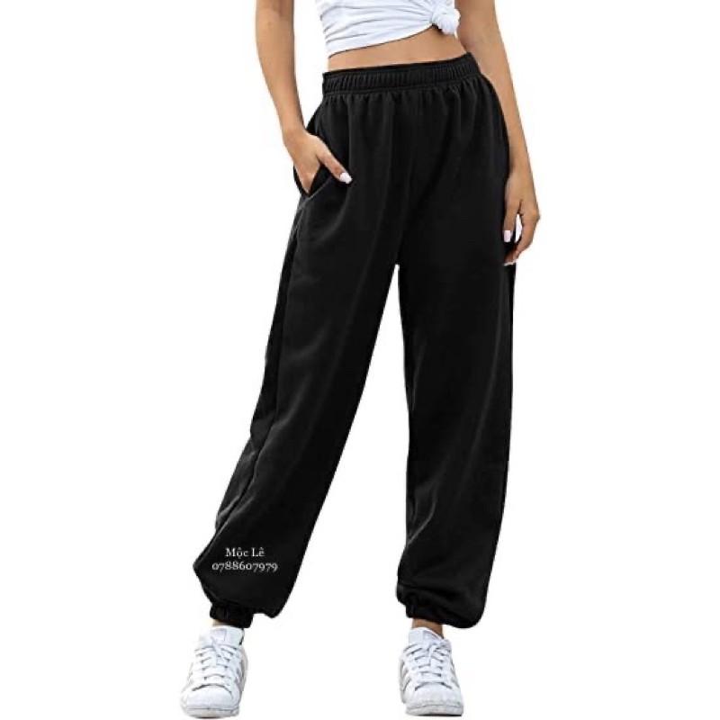 Quần bigsize jogger bo ống nỉ dày dặn