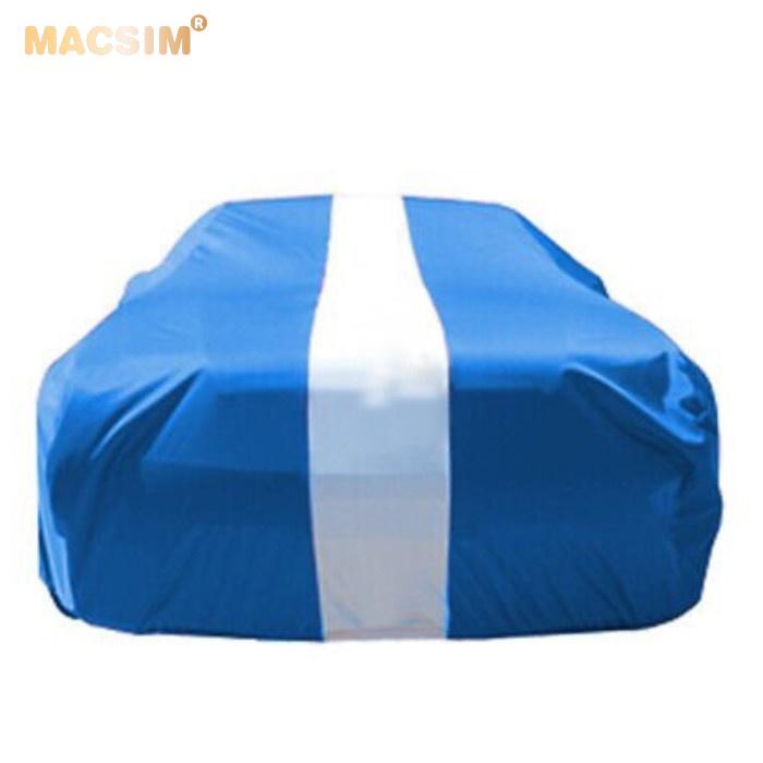 Hình ảnh Bạt phủ ô tô Bugatti Veyron nhãn hiệu Macsim sử dụng trong nhà chất liệu vải thun - màu xanh phối trắng
