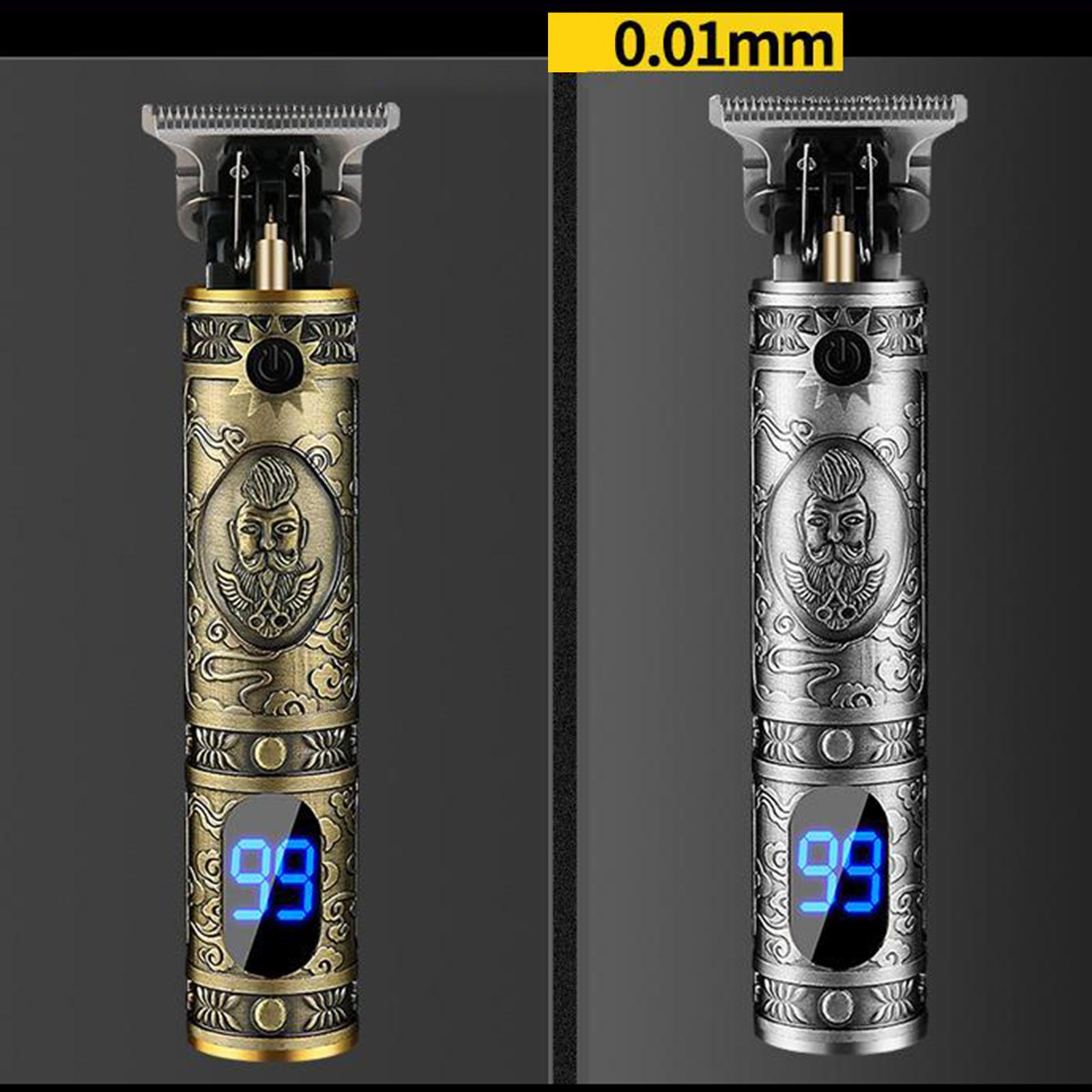 Pro Li T-Blade Cordless Hair Trimmer USB Boys Man's Hair Clipper Kit Golden