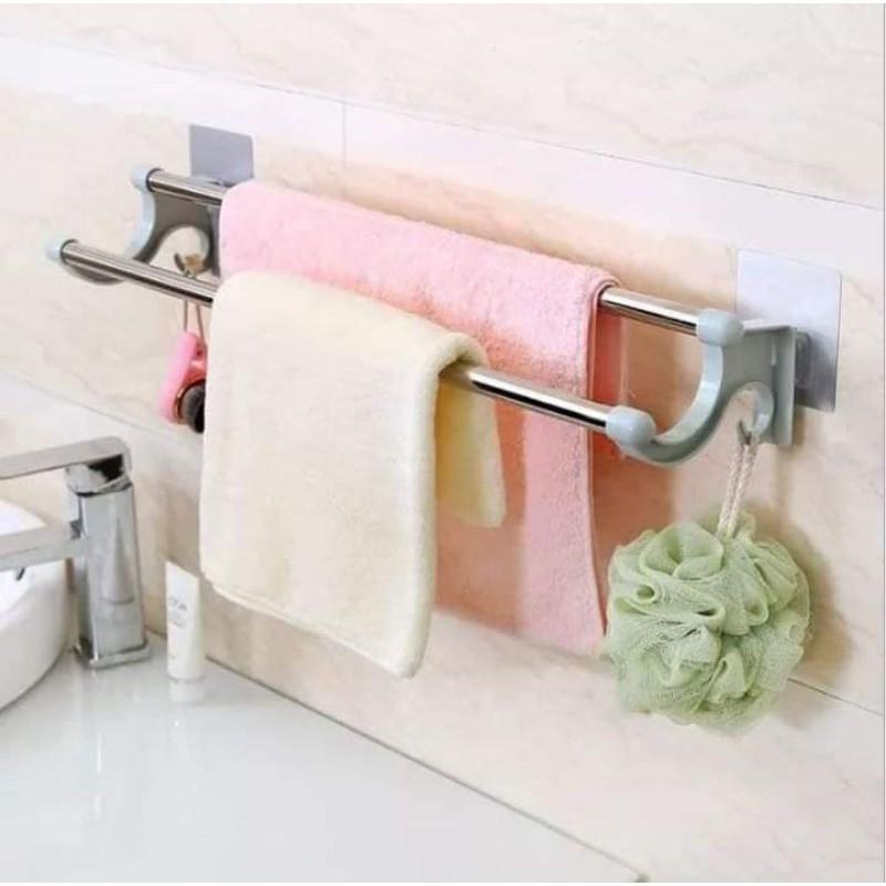Kệ vắt khăn 2 thanh inox loại dài 55cm