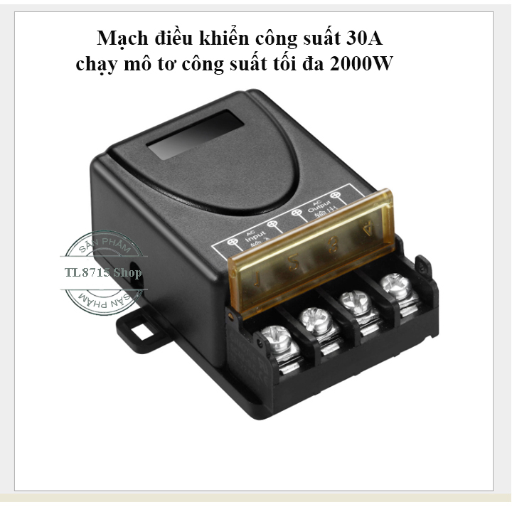 Công tắc điều khiển từ xa 100M xuyên tường công suất lớn 30A (3000W)/ điện áp 110-220V (Đen)