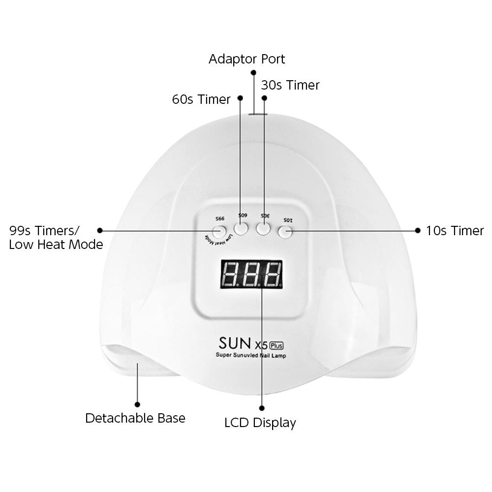 Đèn Led Uv 80w Làm Khô Sơn Móng Tay Với 36 Chế Độ Hẹn Giờ Màn Hình Lcd Cảm Ứng