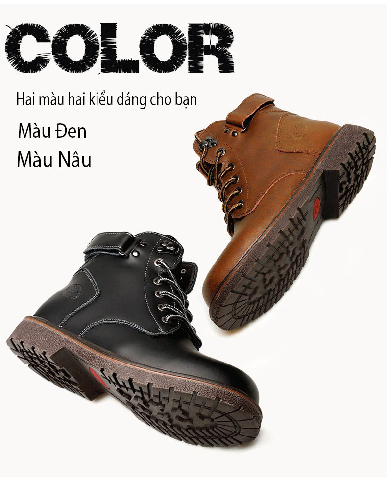 Giày cao cổ da thật nam phong cách - Mã 12689