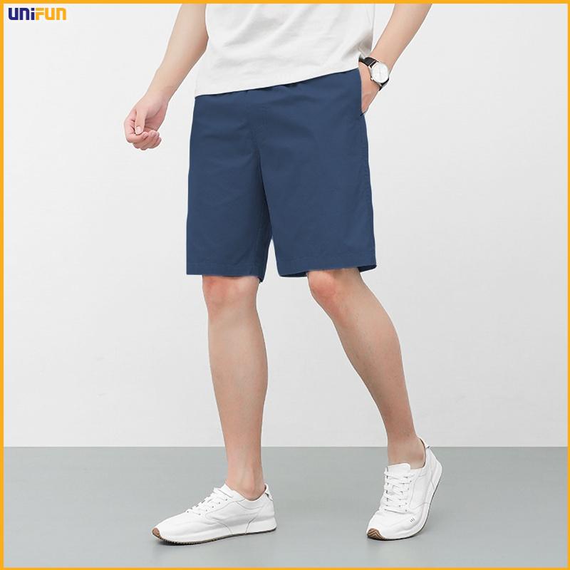 Quần short nam kaki UNIFUN Quần đùi nam mã TT11 thể thao dáng lửng tập gym co giãn có chun mùa hè