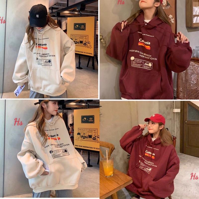 ÁO HOODIE NỈ  GIẢM 3K (Nhập Mã SHOPA3N)PHỐI THÂN 2 MÀU UGH