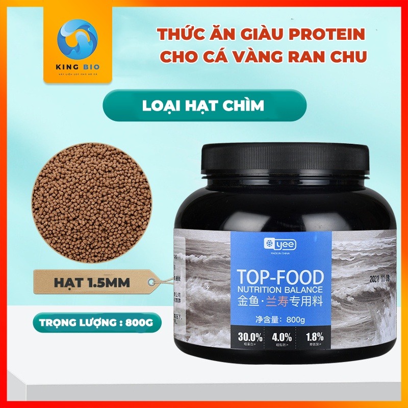 Cám cho cá vàng Yee Top Food - Thức ăn cân bằng dinh dưỡng bổ sung tảo xoắn Spirulina và Vitamin