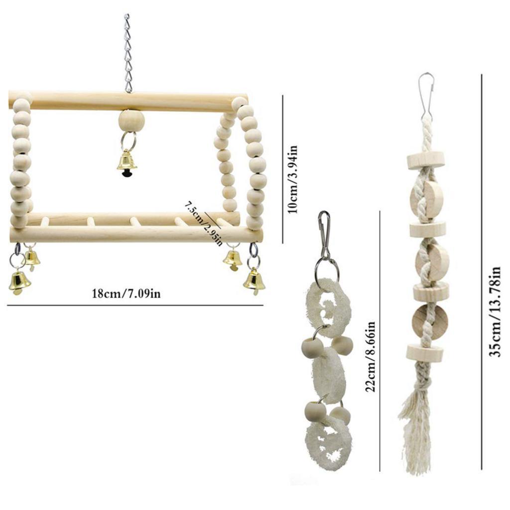 7 Pcs Birds Parrot Chew Toys Birds Parrots Swing Toy For Small to Large Bird