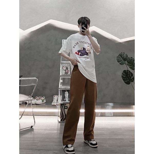 Quần kaki form baggy quần nam nữ màu nhạt