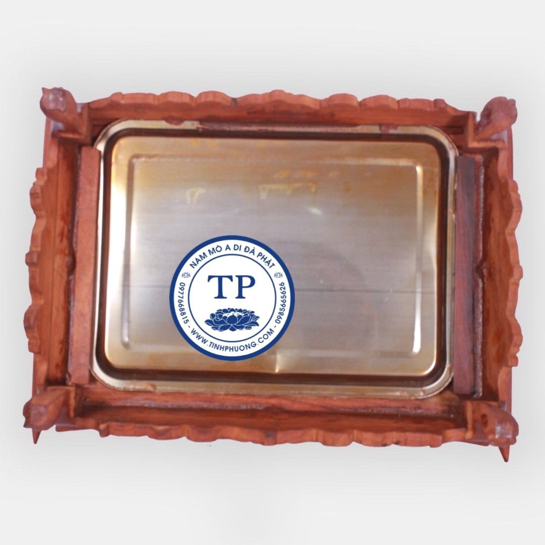 Khay Trà Gỗ Hương mẫu cuốn thư BH1054