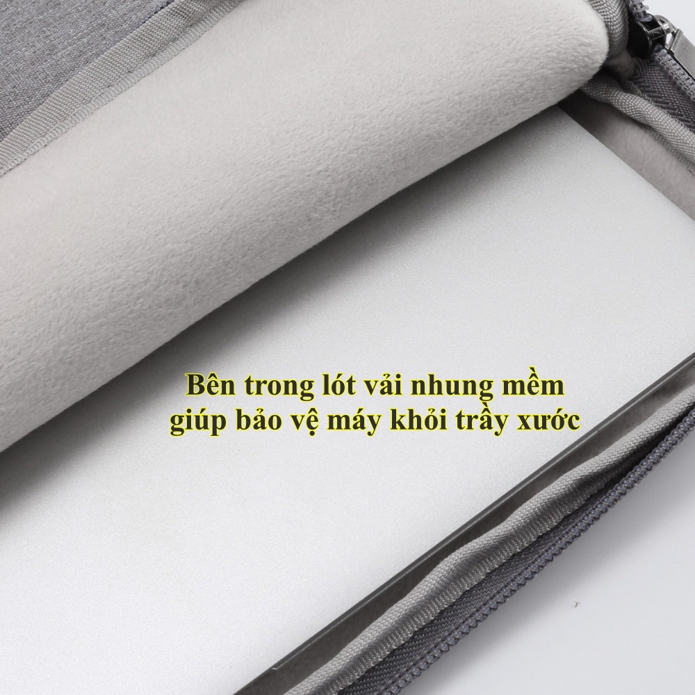 Túi chống sốc SmileBox chuyên dụng cho laptop 4 ngăn quai xách đứng, vải không thấm nước cho laptop, máy macbook 13in / 14in / 15in- Hàng chính hãng