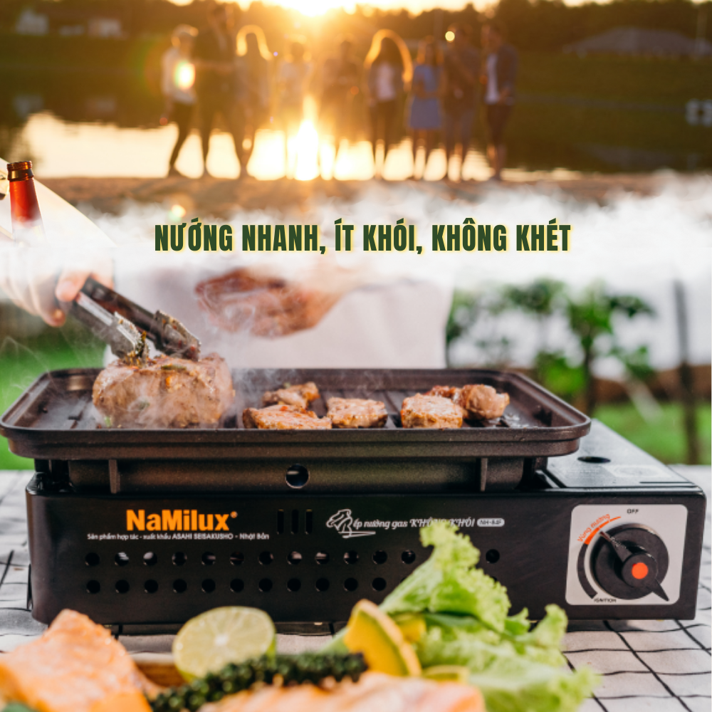 Bếp Nướng Tích Nhiệt NaMilux NH-84F | BBQ, Camping, Dã Ngoại│Cân Mọi Món Nướng: Beefsteak, Cá, Hải sản, Xiên que…│Hàng Chính Hãng