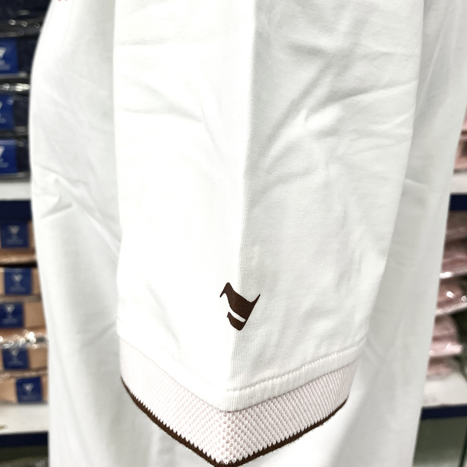 Viettien - Áo thun nam có cổ màu trắng 6R3270 phom regular thoải mái - Áo thun nam polo cao cấp Việt Tiến chất liệu cotton mịn mượt thoáng mát