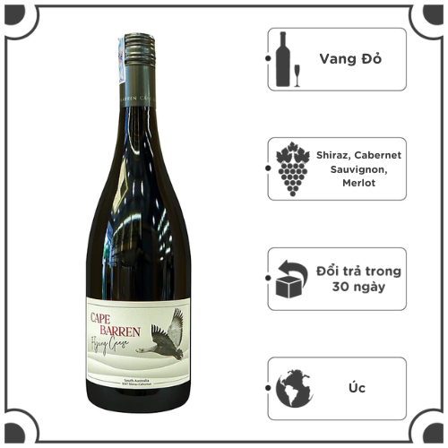 Rượu Vang Đỏ Cape Barren Flying Geese Shiraz 750ml 14.5% - Úc - Hàng Chính Hãng