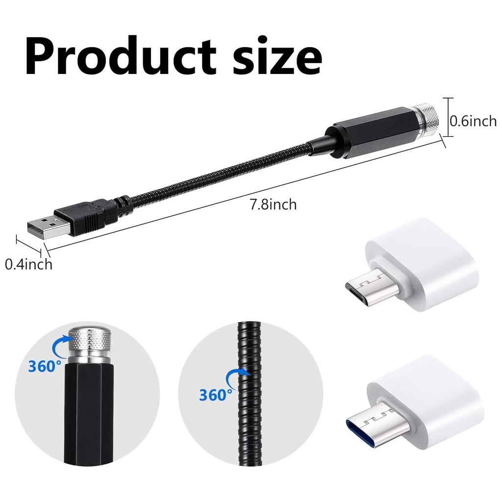Đèn LED Tạo Hiệu Ứng Bầu Trời Đầy Sao Màu Galaxy Có Thể Điều Chỉnh Trang Trí Trần Xe Hơi