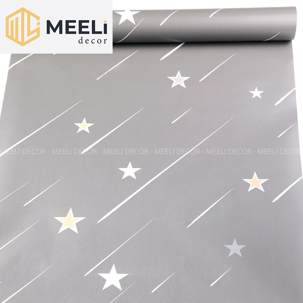 Cuộn 5m dài Giấy dán tường phòng ngủ, sẵn keo dễ dán, pvc chống thấm nước, kt 5m x 45cm, ME19