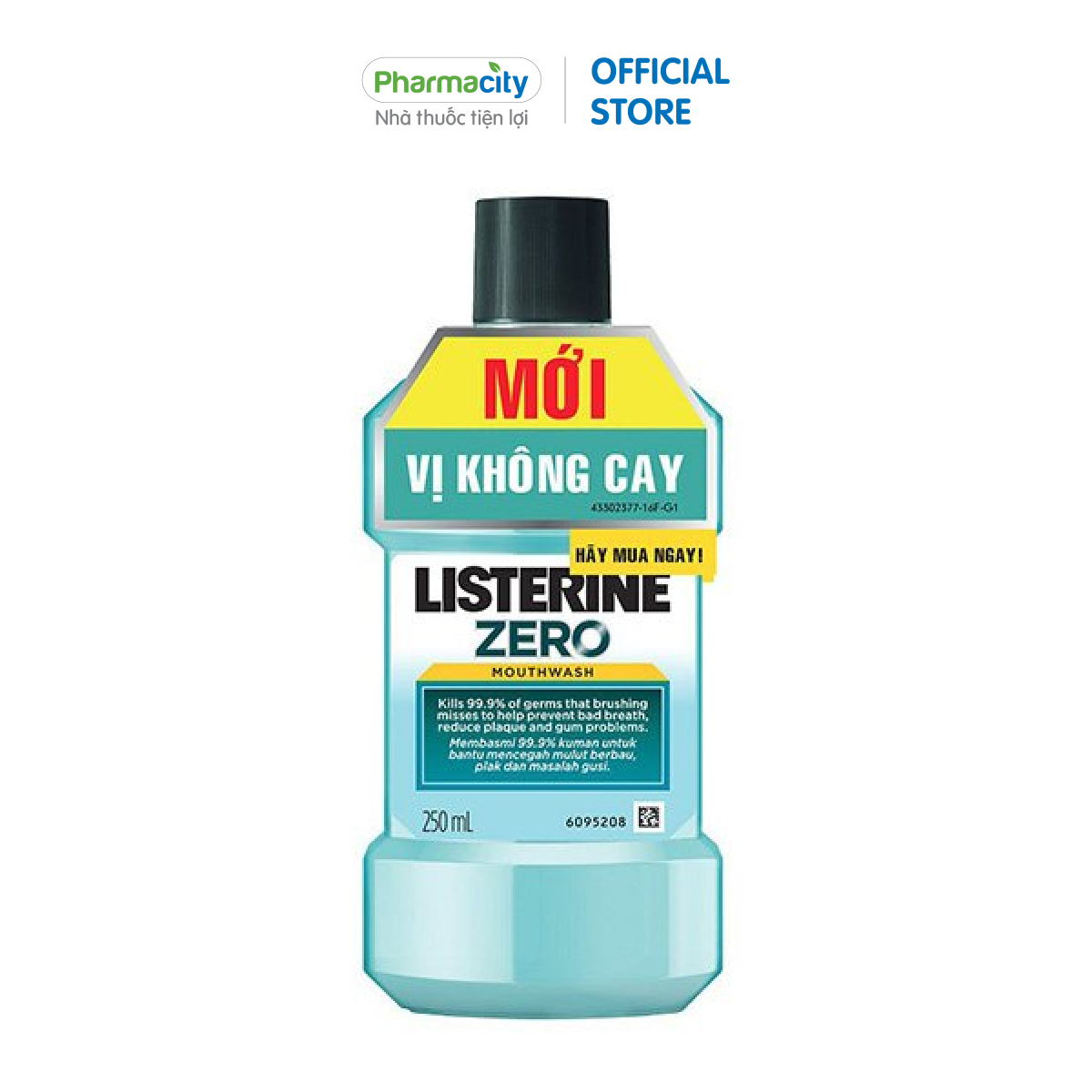 Nước súc miệng vị không cay Listerine Mouthwash Zero