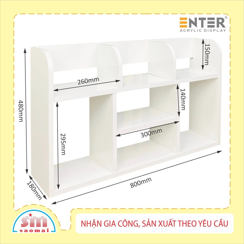 Kệ sách để bàn gỗ KG507 80x18x48cm