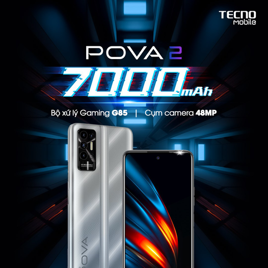 Tecno Pova 2 6GB l 128GB - Điện Thoại Thông Minh Chiến Game Cực Đỉnh - Hàng Chính Hãng