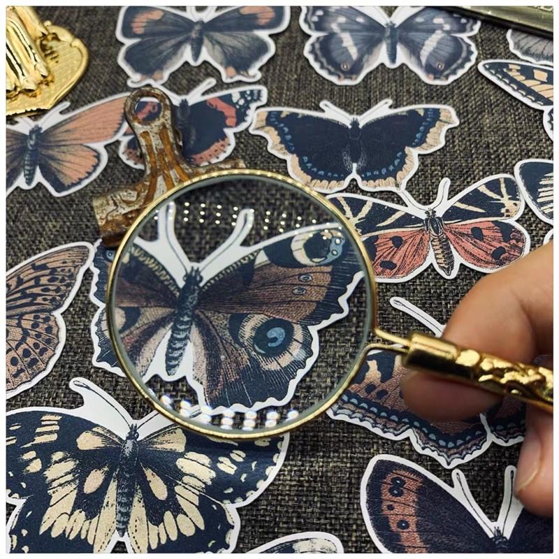 stickers bươm bướm nhiều cỡ trang trí vintage DIY