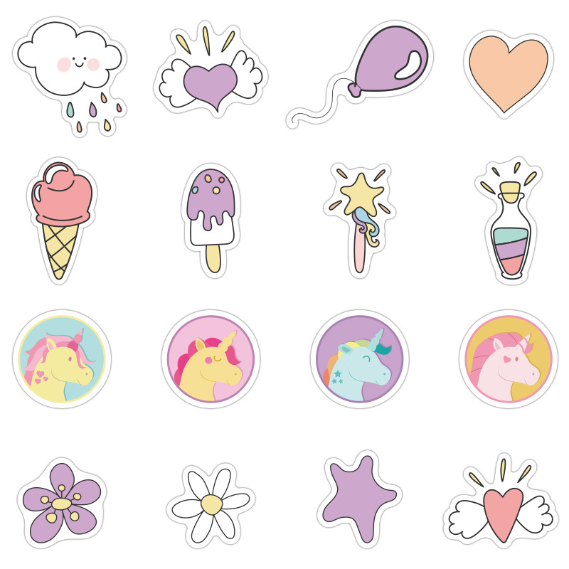 Sticker 60 miếng hình dán unicon