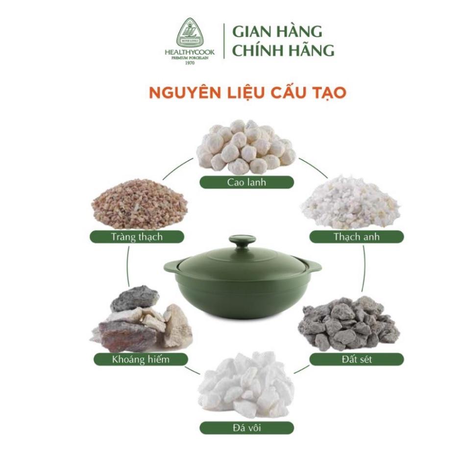 Nồi Sứ sinh dưỡng Minh Long Healthy Cook Luna 1.0 L - dành cho bếp điện đồ sứ thời thượng dân dụng thông mi