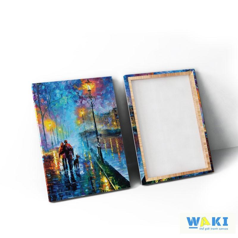 Bộ 2 tranh trang trí treo tường “Phố sau mưa” – W186