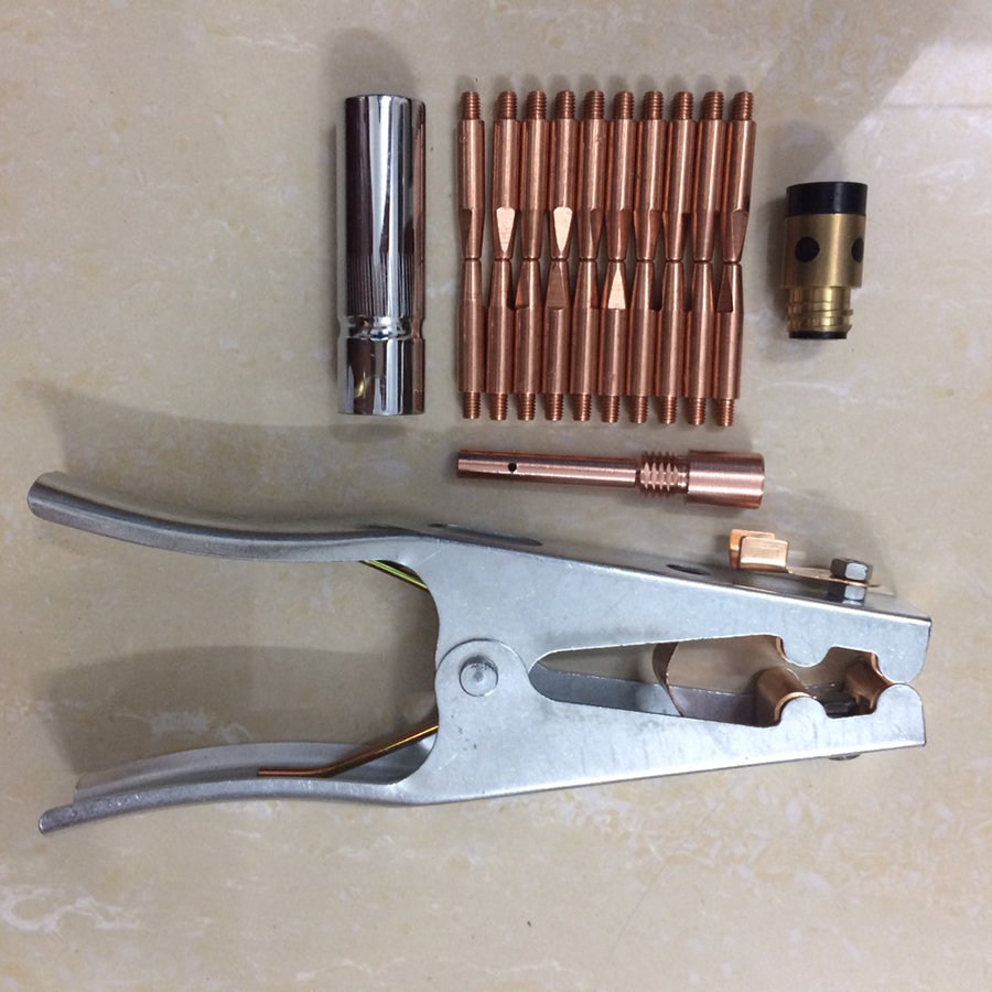 Combo 20 bép M6x45x1.2+ Kẹp mát 500A+Chụp khí 500A+Cách điện+Khuyến mãi nối bép P500 ren trong