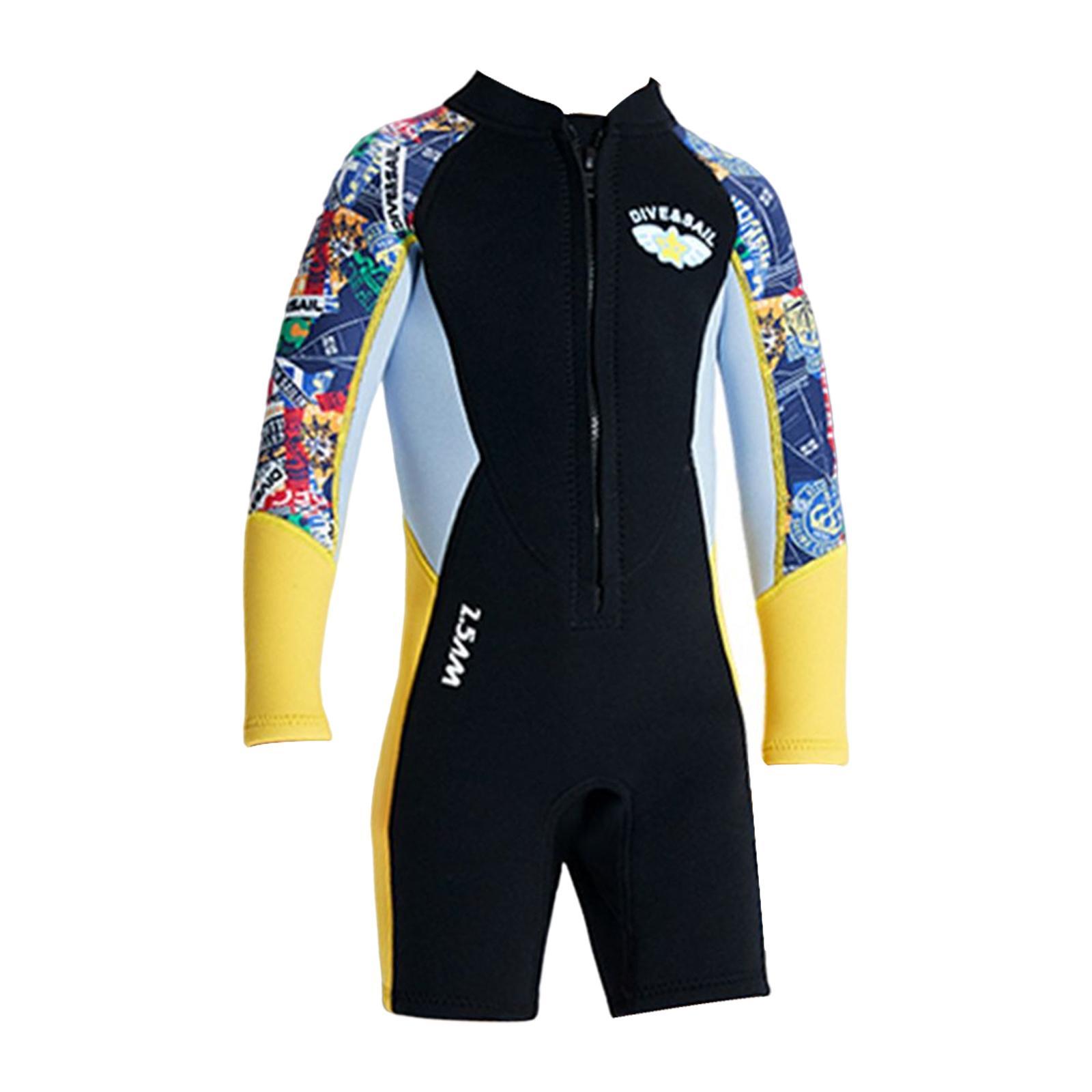 2.5mm Neoprene Wetsuit Kids Wetsuit Boys Sun Protection Thermal Swimsuit Wet Suit for Surfing Water Sports Boating Scuba Snorkeling Kayaking