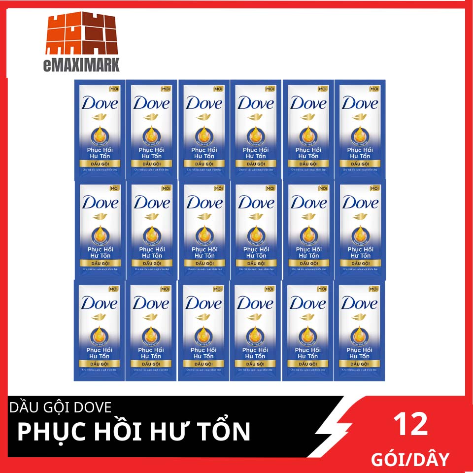 Dầu gội Dove Phục hồi Hư tổn Dây 12 gói